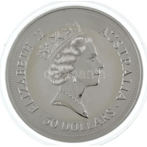 Ausztrália 1992. 30$ Ag Kookaburra kapszulában (1000g/0.999/101mm) T:UNC Australia 1992. 30 Dollars Ag Kookaburra...