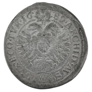 Ausztria 1689MM 6kr Ag I. Lipót Bécs (2,79g) T:VF, hajlott lemez, tisztított / Austria 1689MM 6 Kreuzers Ag ...