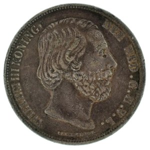 Hollandai 1873. 2 1/2G Ag III. Vilmos T:XF,VF patina, kis ph. / Netherlands 1873. 2 1/2 Gulden Willem III C:XF...