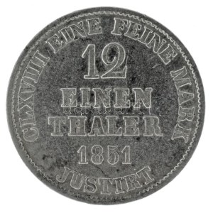 Német államok / Hannoveri Királyság 1851B 1/12 Tallér Ag Ernő Ágost (2,61g) T:XF,VF German states ...