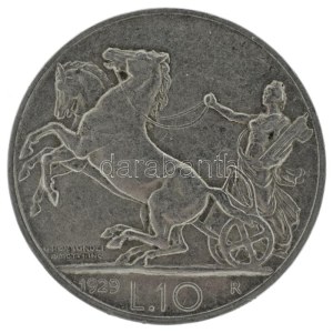 Olaszország 1929R 10L Ag III. Viktor Emánuel (9,95g) T:XF ph. / Italy 1929R 10 Lire Ag Vittorio Emanuele III (9,95g...