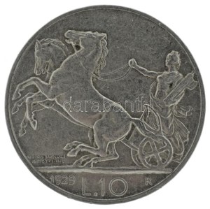 Olaszország 1929R 10L Ag 