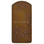Franciaország 1900 k. "FLORE" kétoldalas, női aktot ábrázoló, peremén jelzett bronz plakett. Szign.: C. Loudray (50mm...