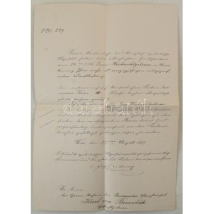 Osztrák-Magyar Monarchia 1884. OESTERR. KAISER L. EISERNE KRON- ORDENS- DIPLOM III. CLASSE (Vaskorona Rend III...