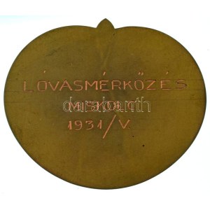 Mester Jenő (1882-1961) 1937. Erő, erény egyesülve, segítsen a győzelemre egyoldalas bronz emlékérem, előlapon M...
