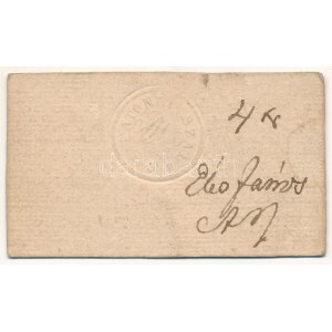 1800-1900 k. Katonai szállás szárazbélyegzővel ellátott, merített vastag karton lapka rajta fekete tintás kézírással ...