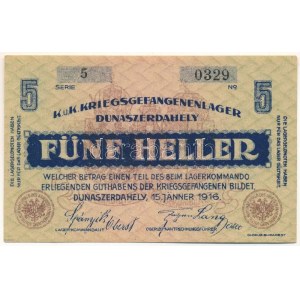 Dunaszerdahely / Hadifogolytábor 1916. január 15. 5f 5 0329 T:AU / Hungary / Dunaszerdahely (Dunajská Streda) ...