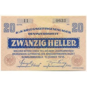 Dunaszerdahely / hadifogolytábor 1916. január 15. 20f 11 0631 T:AU / Hungary / Dunaszerdahely (Dunajská Streda) ...