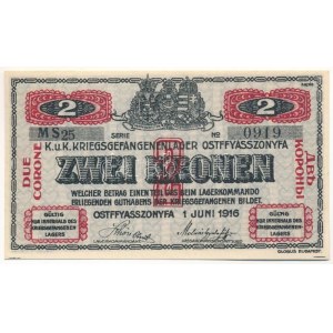 1916. Ostffyasszonyfa / Hadifogolytábor 1916. június 1. 2K arab sorozat- és sorszámmal 25 0919, MS jelzéssel T...