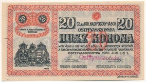 Ostffyasszonyfa / Hadifogolytábor 1916. június 1. 20K arab sorozat- és sorszámmal 