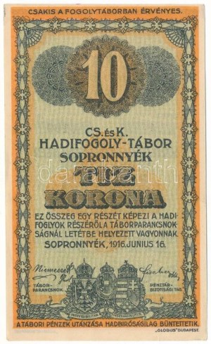 Sopronnyék / Hadifogolytábor 1916. június 16. 10K arab sorozat- és sorszámmal 
