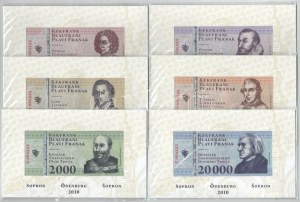 Sopron 2010. 500 Kékfrank + 1000 Kékfrank + 2000 Kékfrank + 5000 Kékfrank + 10.000 Kékfrank + 20.000 Kékfrank...