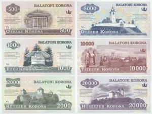 2012. 500 Balatoni Korona - 20.000 Balatoni Korona (6xklf) mind 