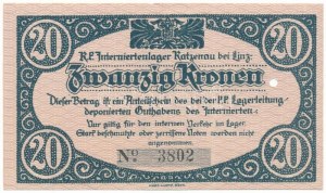 Ausztria / Katzenau Hadifogolytábor Linz közelében ~1914-1918. 20K 