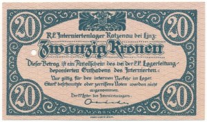 Ausztria / Katzenau Hadifogolytábor Linz közelében ~1914-1918. 20K 