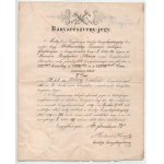 Nagybánya 1862. "Nagybányai királyi bányakapitányság" 7 11/100 bányarészvény-jegy, kitöltve, áthúzással érvénytelenítve...