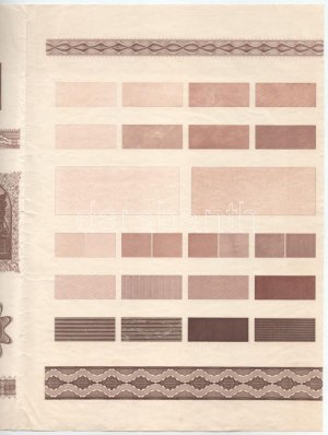 Horváth Endre (1896-1954) festőművész és grafikus különböző munkáinak rézmetszet tervei hajtott lapon, közte 1973...