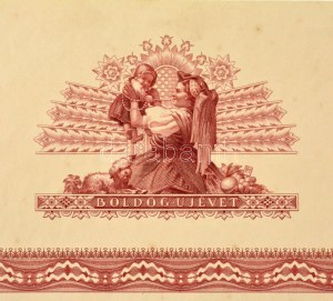 Horváth Endre (1896-1954) festőművész és grafikus különböző munkáinak rézmetszet tervei egy lapon, közte 1940...