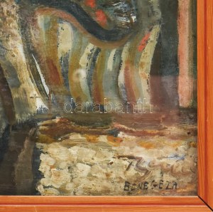 Bene Géza (1900-1960): Táj. Olaj, falemez. Jelezve jobbra lent. Hátoldalán BÁV 93...