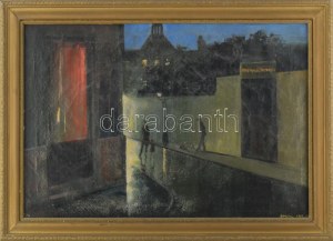 Corini Margit (1897-1982): Párizsi éjjel, 1934. Olaj, vászon, kartonon. Jelezve jobbra lent: Corini 1934...