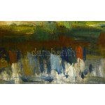 Iványi Grünwald Béla (1867-1940): Tájkép alakokkal. Olaj, vászon, jelezve jobbra lent. A tételhez tartozik egy levél...