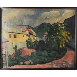 Tscharner János / Tscharner, Johann Wilhelm von (1886-1946): Kisvárosi utca (Felsőbánya vagy Nagybánya), 1911. Olaj...