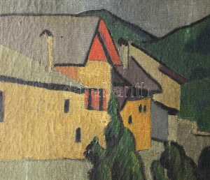 Tscharner János / Tscharner, Johann Wilhelm von (1886-1946): Kisvárosi utca (Felsőbánya vagy Nagybánya), 1911. Olaj...