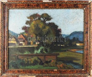 Balla Béla (1882-1965): Nagybányai részlet. Olaj, karton. Jelezve balra lent...