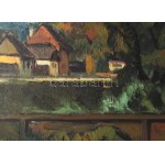 Balla Béla (1882-1965): Nagybányai részlet. Olaj, karton. Jelezve balra lent...