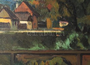 Balla Béla (1882-1965): Nagybányai részlet. Olaj, karton. Jelezve balra lent...