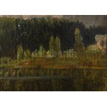 Molnár József (1821-1899): Hegyvidéki táj (Tátra?). Olaj, karton, jelezve jobbra lent. Restaurált...