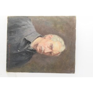 Muzsinszki Nagy Endre (1886-1975): Önarckép 75 évesen, Siófok, 1961. Olaj, vászon. Jelezve jobbra lent. 60X50 cm ...