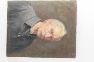 Muzsinszki Nagy Endre (1886-1975): Önarckép 75 évesen, Siófok, 1961. Olaj, vászon. Jelezve jobbra lent. 60X50 cm ...