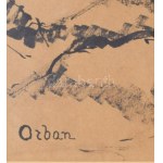 Orbán Dezső (1884-1987): Pihenő ló. Tus, papír, jelezve balra lent. Proveniencia: Forbáth-Fonó-gyűjtemény...
