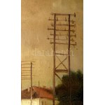 Szüle Péter (1886-1944): Szolnoki részlet, 1923. Olaj, vászon, jelzett. Javított. Dekoratív fakeretben, 60×80 cm...