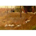 Szüle Péter (1886-1944): Szolnoki részlet, 1923. Olaj, vászon, jelzett. Javított. Dekoratív fakeretben, 60×80 cm...
