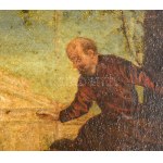 Telepy Károly (1828-1906): Bibliai jelenet. Olaj, vászon. Jelezve jobbra lent. Javított. Dekoratív...