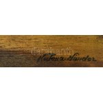 Katona Nándor (1864-1932): Vízparti naplemente. Olaj, falemez, jelezve jobbra lent...
