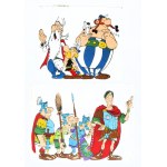 Asterix, Obelix, Ideafix, Caius Iulius Caesar és más szereplők az Asterix rajzfilm egyik jelenetének eredeti...