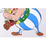 Albert Uderzo (1927-2020): Asterix és Obelix, az Asterix rajzfilm egyik jelenetének eredeti, kézzel rajzolt fázis rajza...
