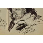 Zsögödi Nagy Imre (1893-1976), 3 db rajz: Kisfiú arcképe, 1921. Tus, papír. Jelzett. Hátoldalán Laci fiam felirattal...