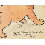 Gebhardt Béla (1901-1990): Mindenkinek jut is... (politikai karikatúra), 1947. Akvarell, tus, papír, Jelzett...