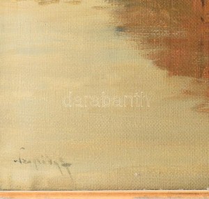 Neogrády Antal (1861-1942): Libapásztorlány. Olaj, vászon, jelezve balra lent: Neogrády A. 60x50 cm...