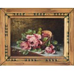 Franz Nowak (1885-1973), osztrák festő/Austrian painter: Csendélet. Olaj, vászon, kartonon jelzett...
