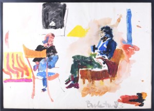 Bukta Imre (1952-): Bukta Imre és Balogh István Vilmos a budapesti, Majakovszkij (Király) utcai közös műhelyükben, 1983...