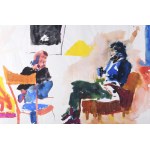 Bukta Imre (1952-): Bukta Imre és Balogh István Vilmos a budapesti, Majakovszkij (Király) utcai közös műhelyükben, 1983...