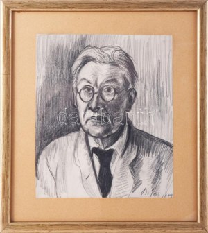 Bornemisza Géza (1884-1966): Időskori önarckép, 1959. Ceruza, papír. Jelezve jobbra lent. Proveniencia...