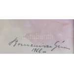 Bornemisza Géza (1884-1966): A festőművész váci házának udvara, 1966. Akvarell, papír. Jelezve jobbra lent...