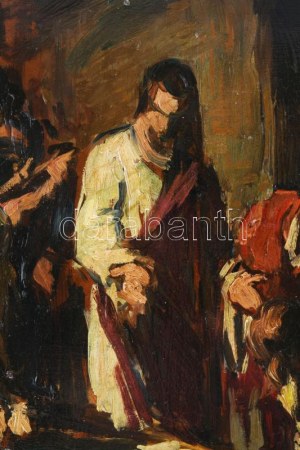 Zemplényi Tivadar (1864-1917): Jelenet. Olaj, fa. Jelzés nélkül...