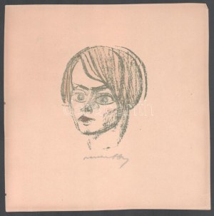 Márffy Ödön (1878-1959): Csinszka. Színezett litográfia, papír, jelzett, 13×10 cm